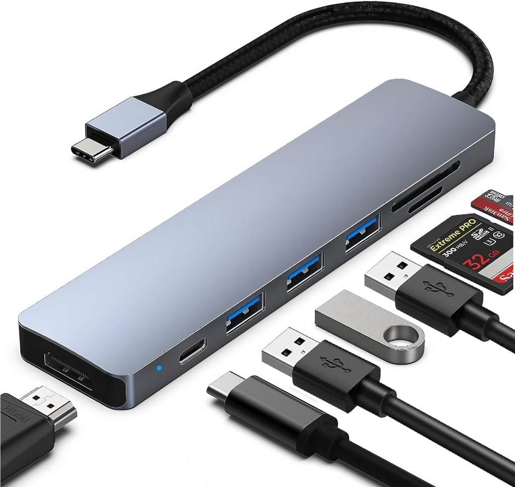 Hub USB C 7 en 1 USB-C HDMI