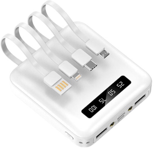 [charg8] Power Bank 10000 Mah 2 usb+usb-c+lightning blanche